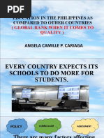 Education in The Philippines As Compared To Other Countries