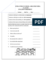 G.D. Goenka Public School, Greater Noida Class Iii English Worksheet