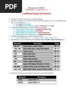 Lecture 18 Conditional Jumps Instructions PDF