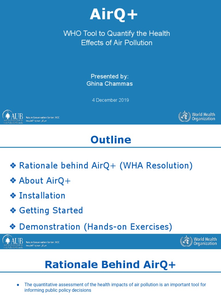 AirQ+ WHOTraining Amman 041219 | PDF | Air Pollution | Business