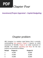 Chapter Four: Investment/Project Appraisal - Capital Budgeting