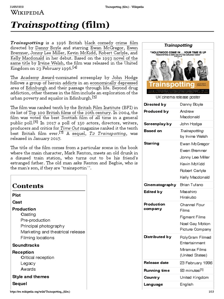 Trainspotting (Film) Wikipedia PDF