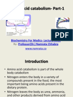 Amino Acid Catabolism-Part-1: Biochemistry For Medics - Lecture Notes Professor (DR.) Namrata Chhabra