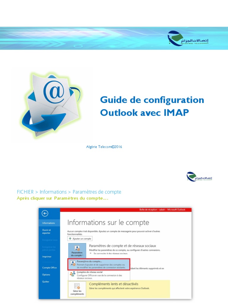 Guide Configuration Outlook IMAP PDF  PDF