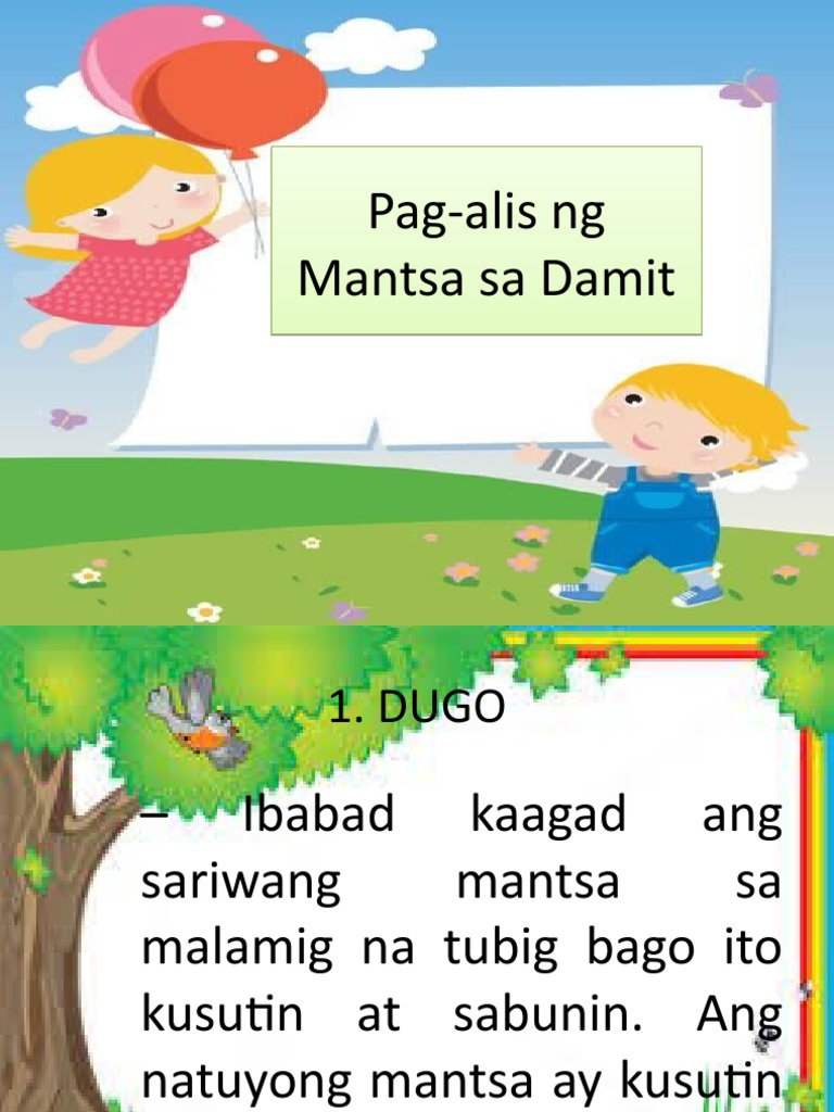 Pag-Aalis NG Mantsa Sa Damit | PDF