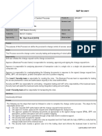 Security Change Control Process: Sap S P