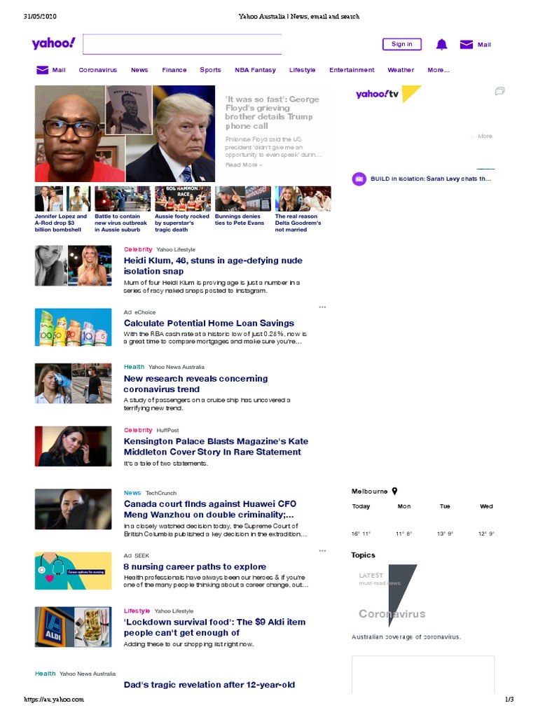 Image Result For Yahoo Australia News Email And Search