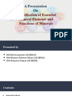 A Presentation On: Classification of Essential Mineral Elements and Functions of Minerals