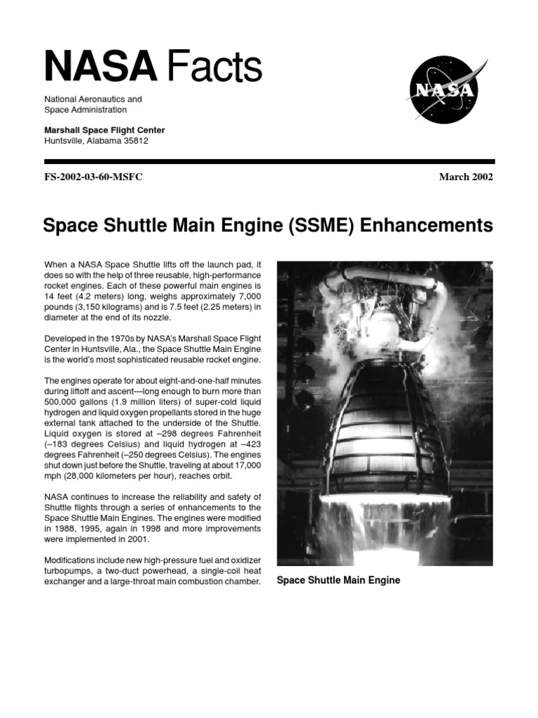Space Shuttle Main Engine Upgrades | PDF | Technology & Engineering