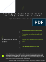 Penanggulangan Resiko Benca Na Gempa Bumi Dan Tsunami: Pengetahuan Kebencanaan Dan Lingkungan