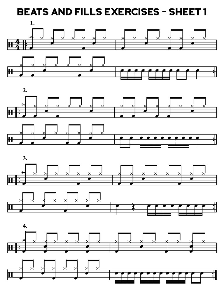 Beginner Drum Exercise Sheets | PDF