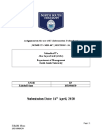 Submission Date: 16 April, 2020: Assignment On - Subject: Mis-107 - Section: 21