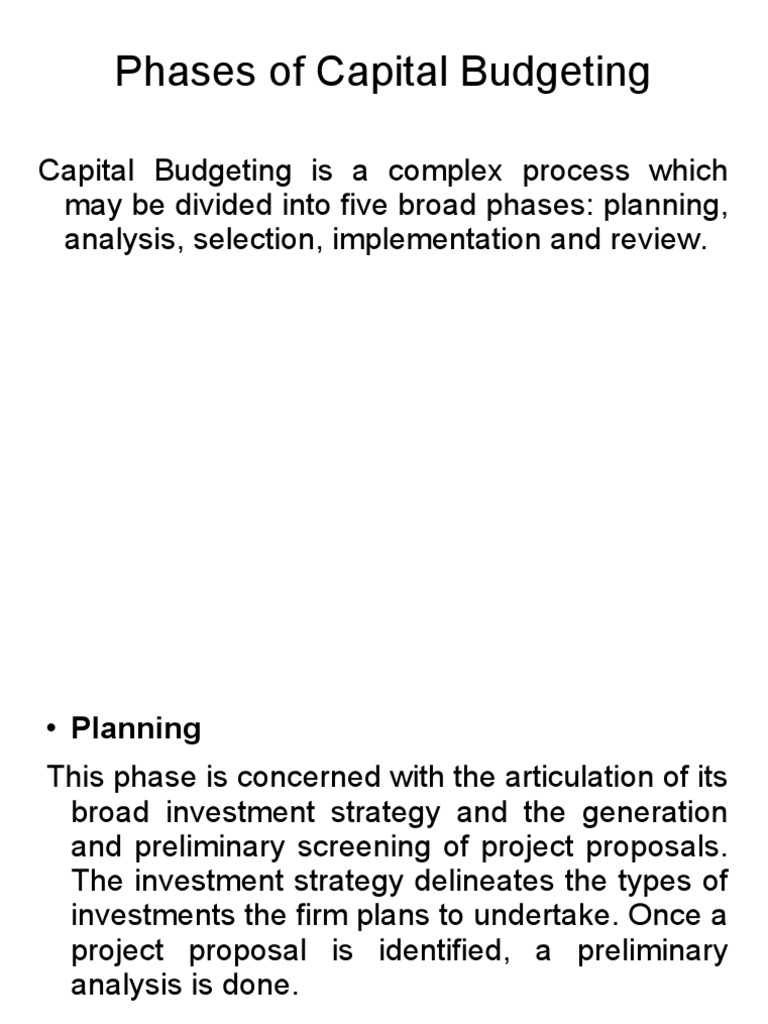 Phases of Capital Budgeting Explained | PDF | Feasibility Study ...
