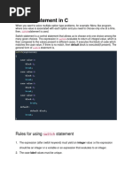 Switch Statement in C: Rules For Using Statement