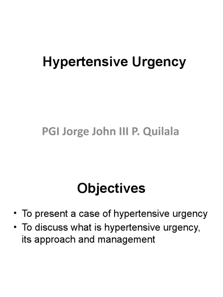 HypertensiveUrgency PDF Hypertension Blood Pressure