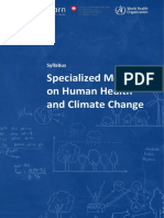 Specialized Module On Human Health and Climate Change: Syllabus