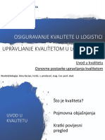 Kvaliteta U Logistici 1 - Uvod I Osnovne Postavke