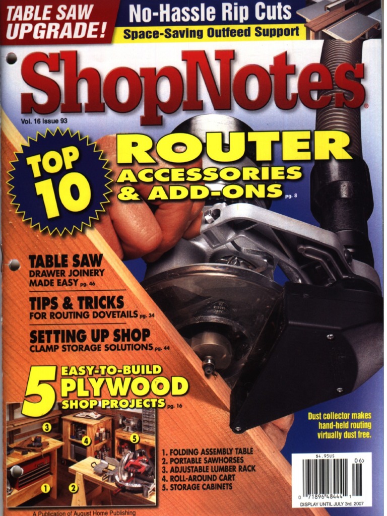 ShopNotes #93 (Vol 16) - Router Accesories & Add Ons PDF | PDF | Screw ...