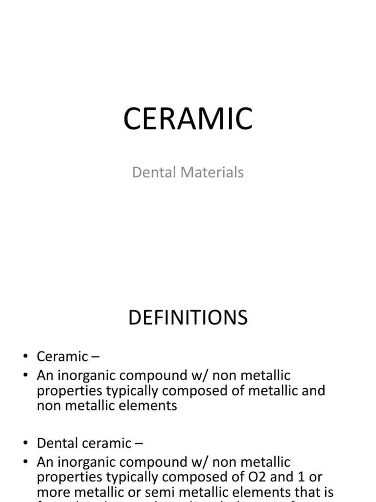 Ceramic: Dental Materials | PDF | Ceramics | Zirconium Dioxide