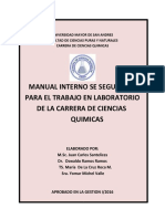 Manual Interno de Seguridad para El Trabajo en Laboratorios de La Carrera de Ciencias Quimicas PDF