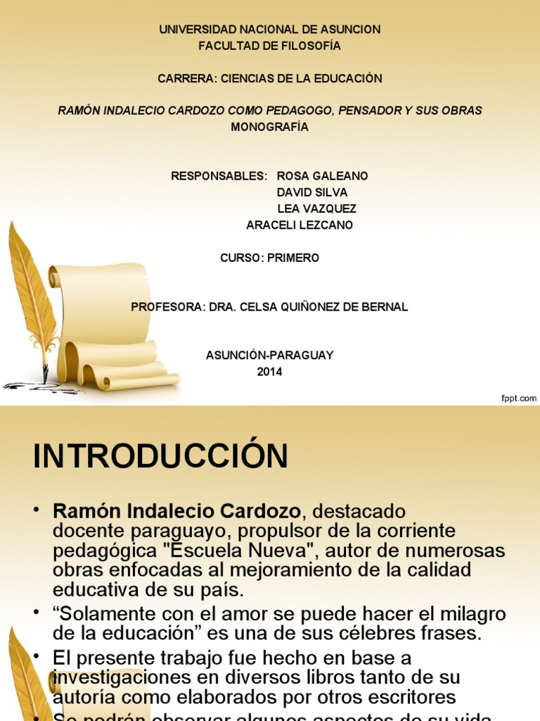 RAMON INDALECIO CARDOZO | PDF | Sicología | Educación avanzada
