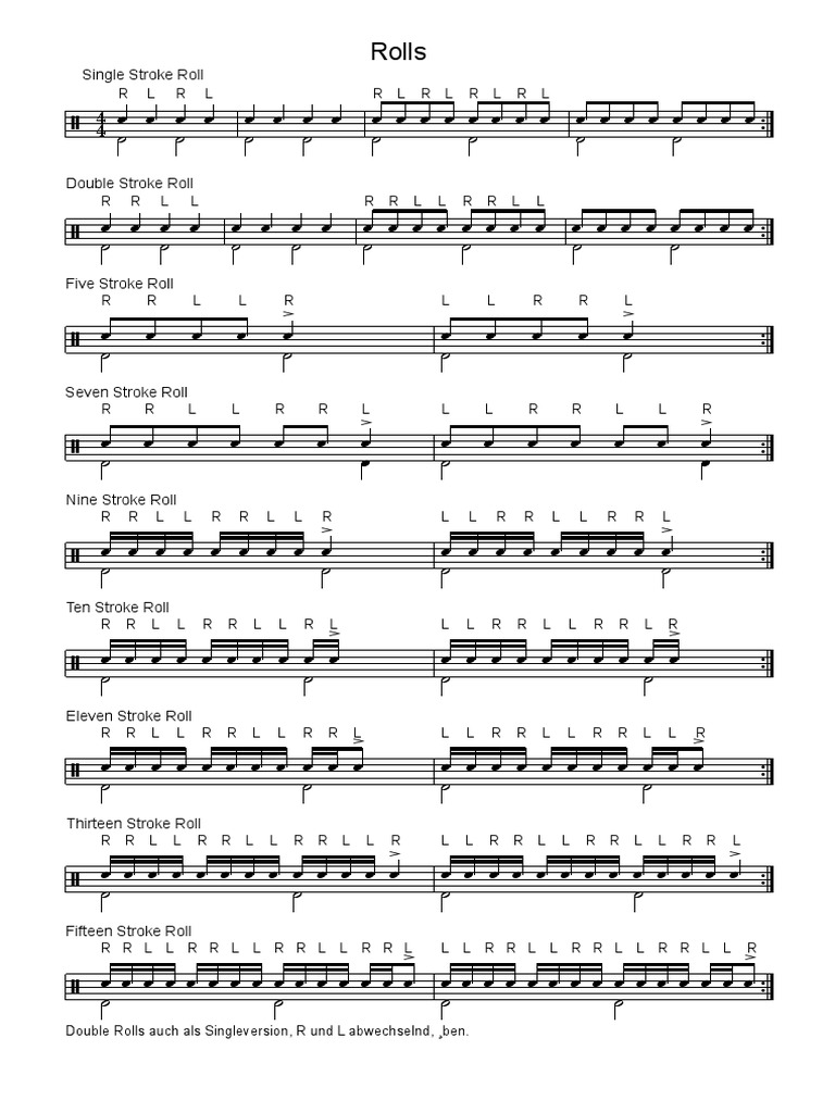 Rolls: Single Stroke Roll | PDF