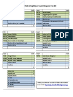 Revised Study Plan BS in Hospitality and Tourism Management - Fall 2019