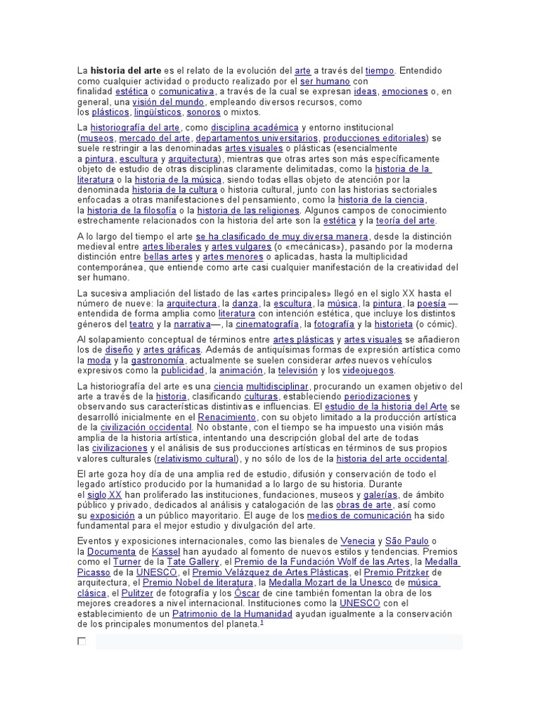 Evolución de las Bellas Artes | PDF | Historia del Arte | Escultura