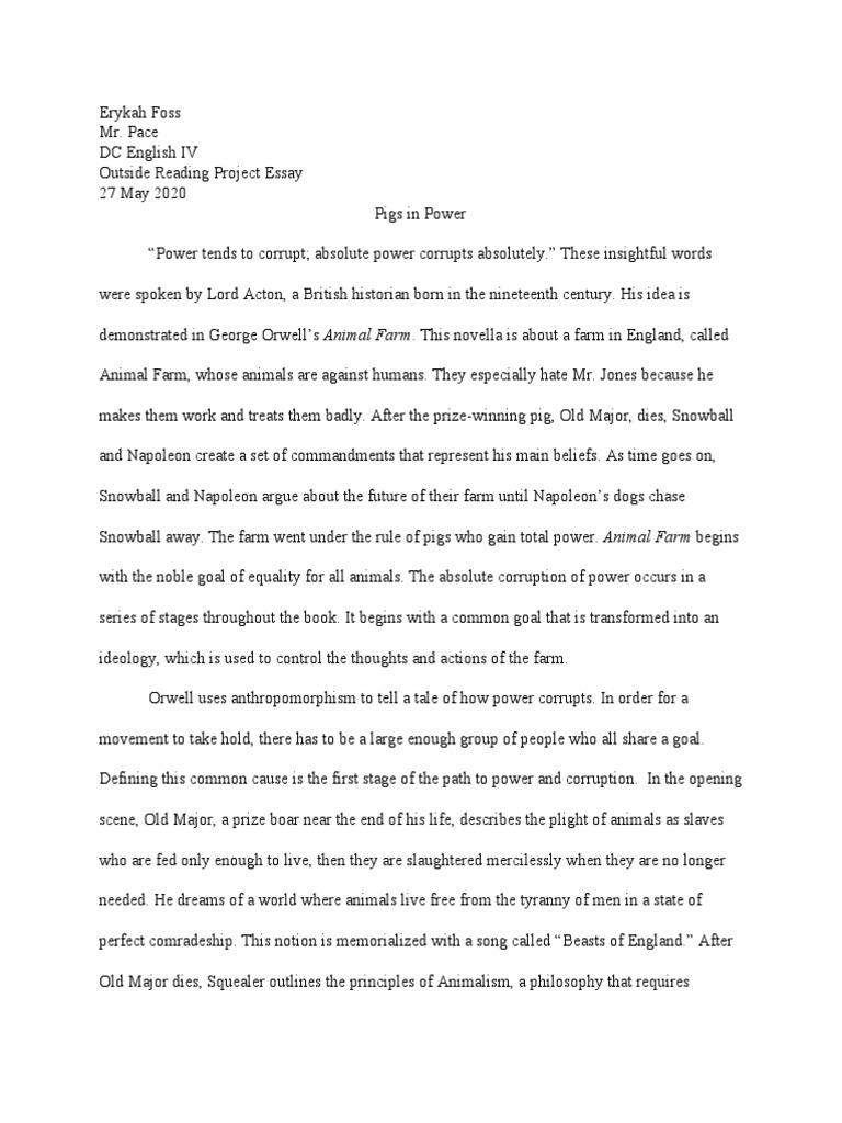 Реферат: Animal Farm Essay Research Paper SETTING The