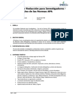 Curso Taller Redaccion para Investigadores - Uso de Las Normas APA PDF