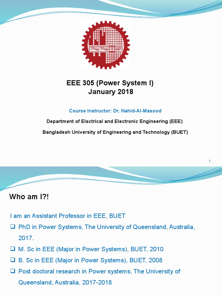 EEE 305 (Power System I) January 2018 | PDF