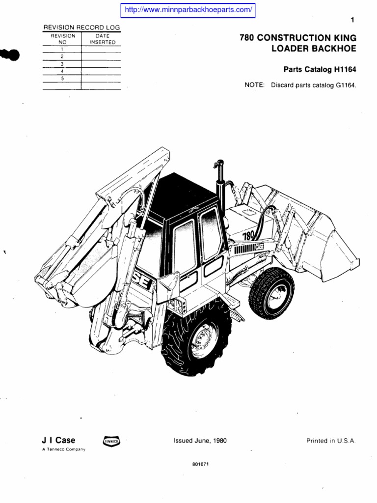 Case 580K Backhoe Loader Parts Manual - Phase One - Peaceful Creek Catalog Book
