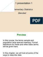 Week 1 Presentation 1: Elementary Statistics Blended