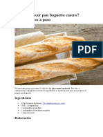 Receta de Baguette Casera