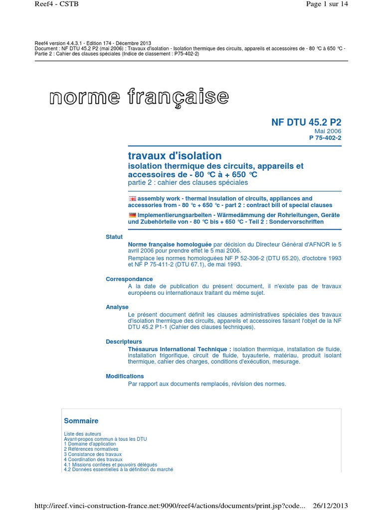 Nf Dtu 45.2 P2 Pdf | Pdf | Entrepreneur Principal | Code De La Construction  Et De L'habitation