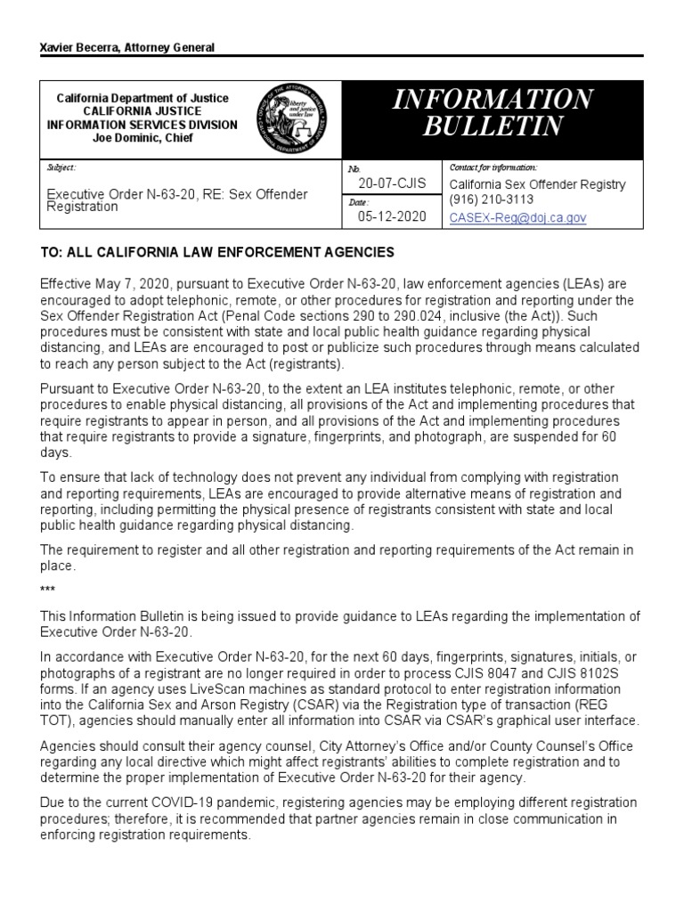 Guidance on CJIS 8047 Procedures | PDF | Sex Offender Registries In The ...