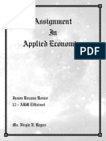 Assignment in Applied Economics: Jason Recana Roxas 12 - ABM Efficient
