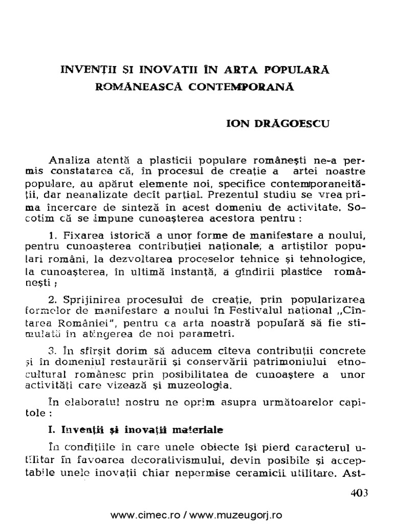 Inventii - Inovatii - Arta Pop Rom - Dragoescu I - 1986 | PDF