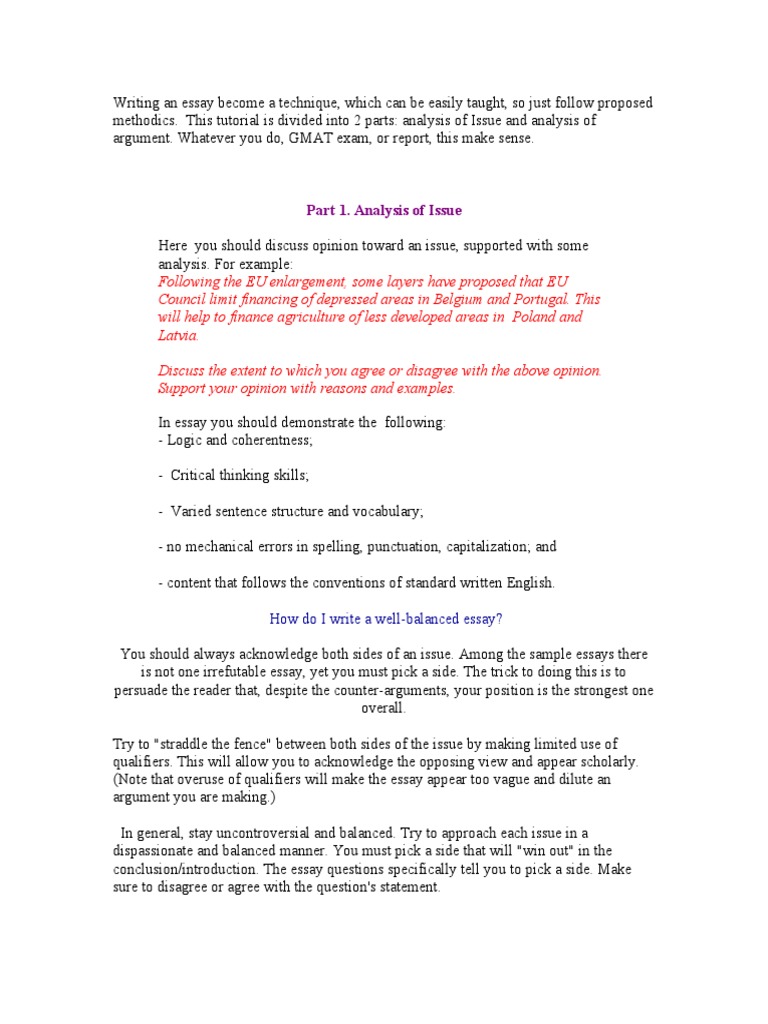 GMAT Essay Writing Techniques Guide | PDF | Paragraph | Essays