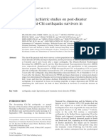 Epidemiologic Psychiatric Studies On Post-Disaster Impact Among Chi-Chi Earthquake Survivors in Yu-Chi, Taiwan