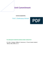Unit Commitment: Prof. S. Shahnawaz Ahmed