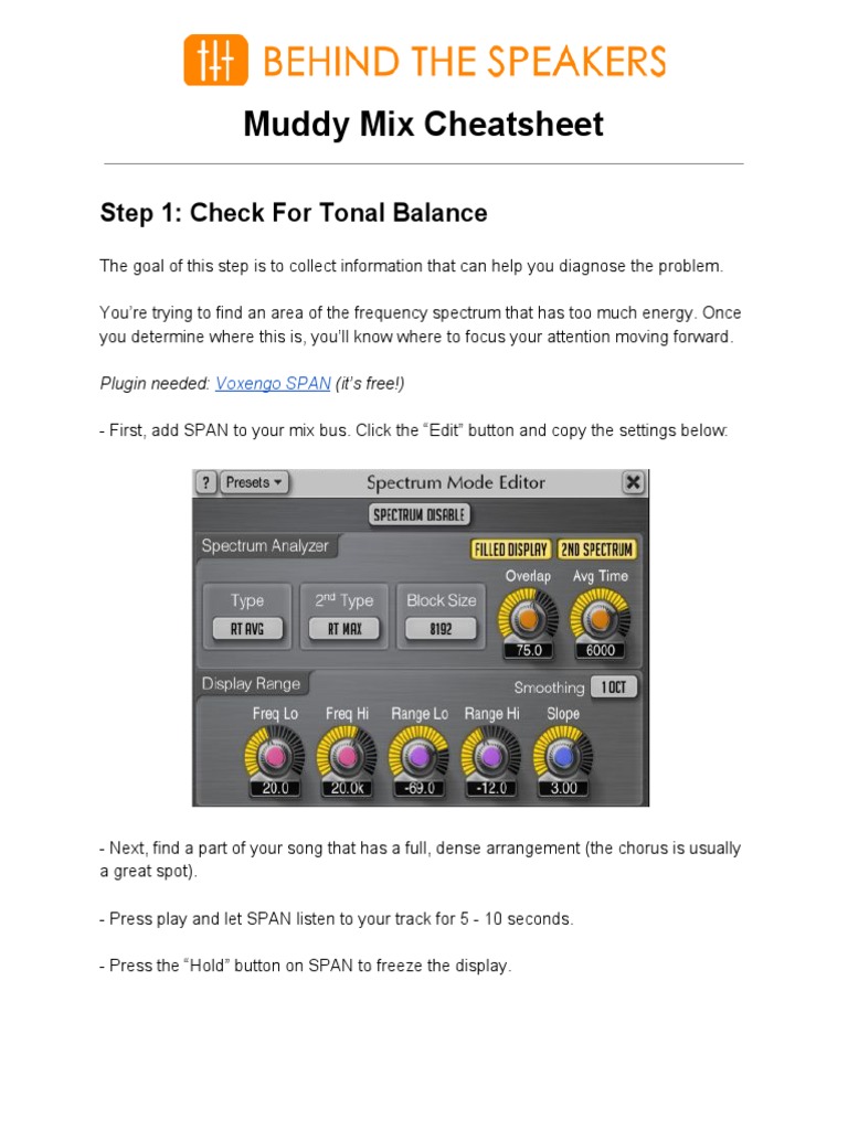 Muddy Mix Cheatsheet PDF