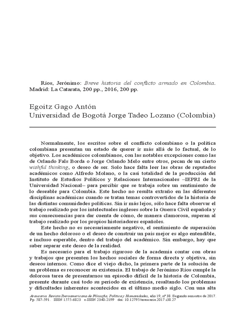 Historia del conflicto armado en Colombia | PDF | Guerra de guerrillas ...