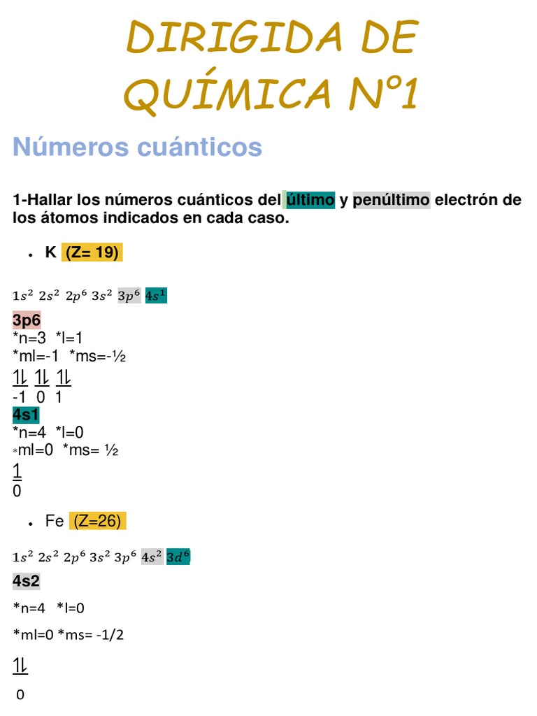 Configuración Electrónica Ejemplos Pdf