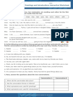 Greetings and Introductions Interactive Worksheet