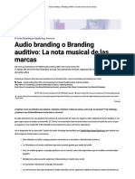 Audio Branding o Branding Auditivo La Nota Musical de Las Marcas PDF