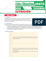 La Nutrición para Segundo Grado de Secundaria