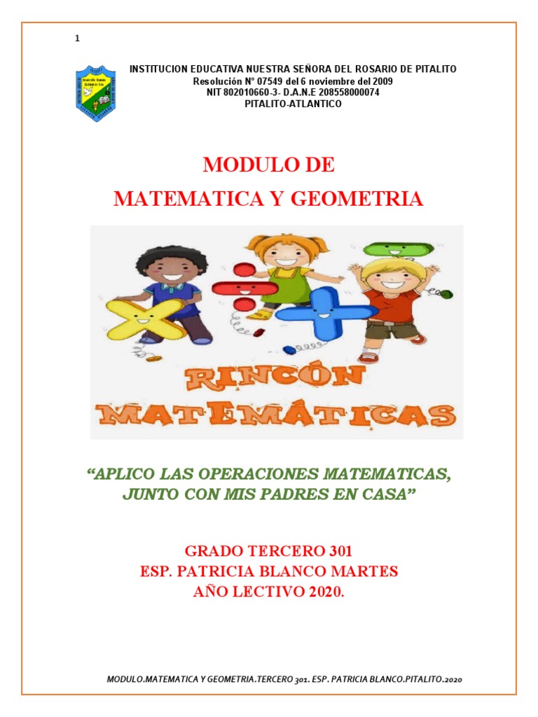 Módulo de Matemáticas Tercero 301 | PDF | Geometría | Enseñanza de ...