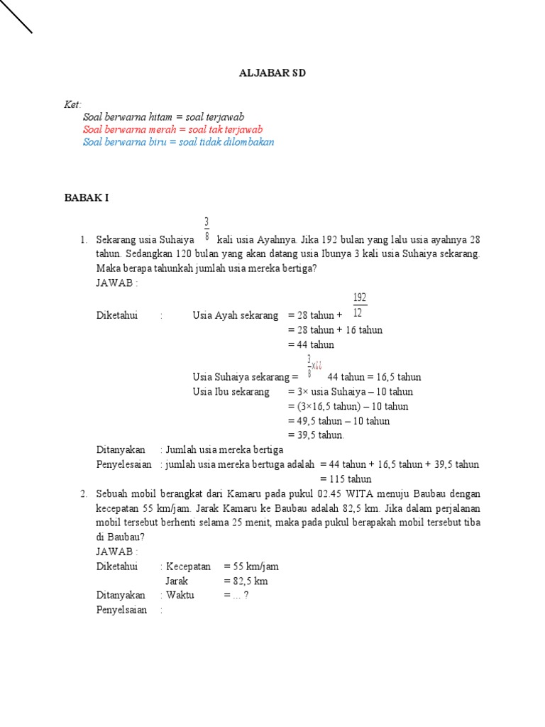 Aljabar Tingkat SD | PDF