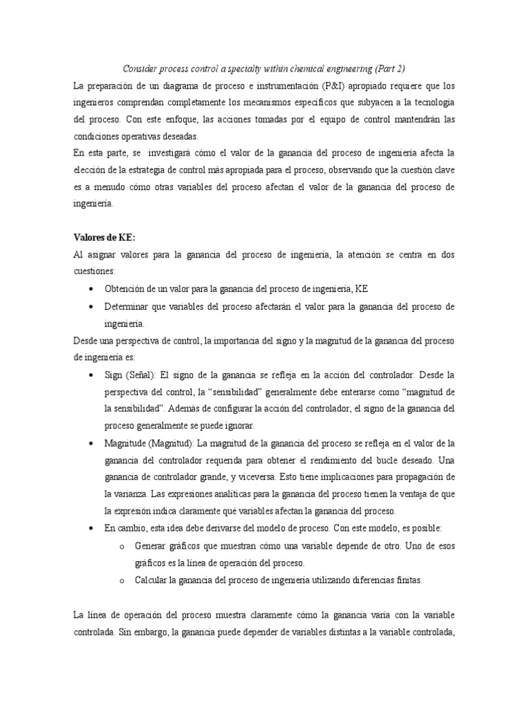 Consider Process Control A Specialty Within Chemical Engineering PDF